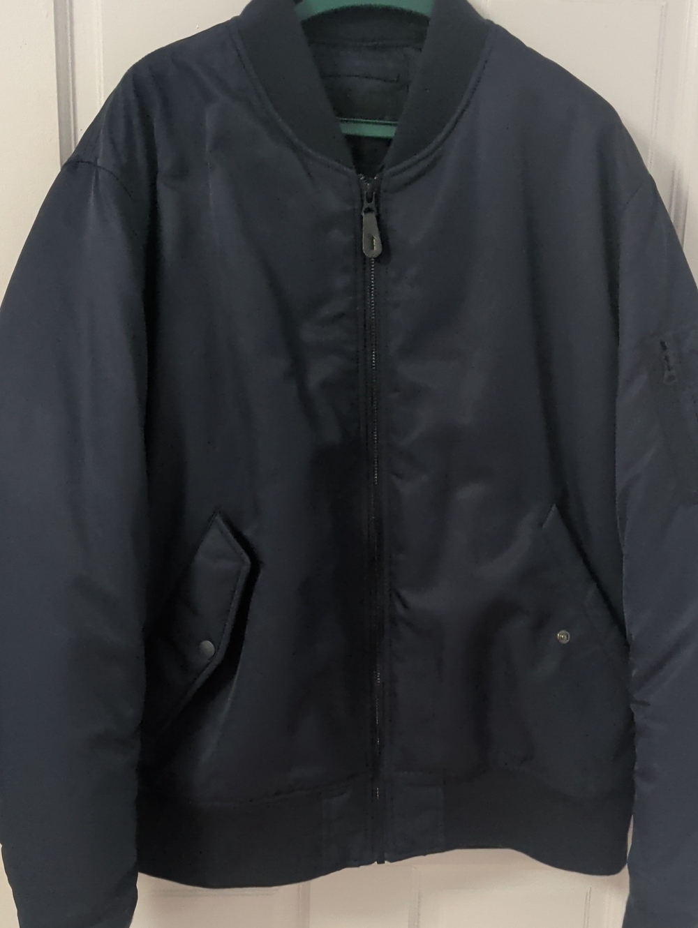 Uniqlo Navy Bomber Jacket - Zip Front